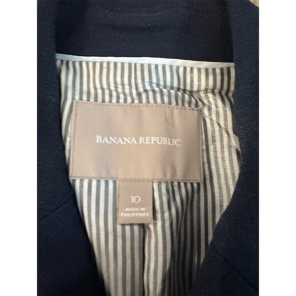 Banana Republic Blazer Womens Size 10 Navy Double Breasted Gold Buttons - Picture 3 of 7